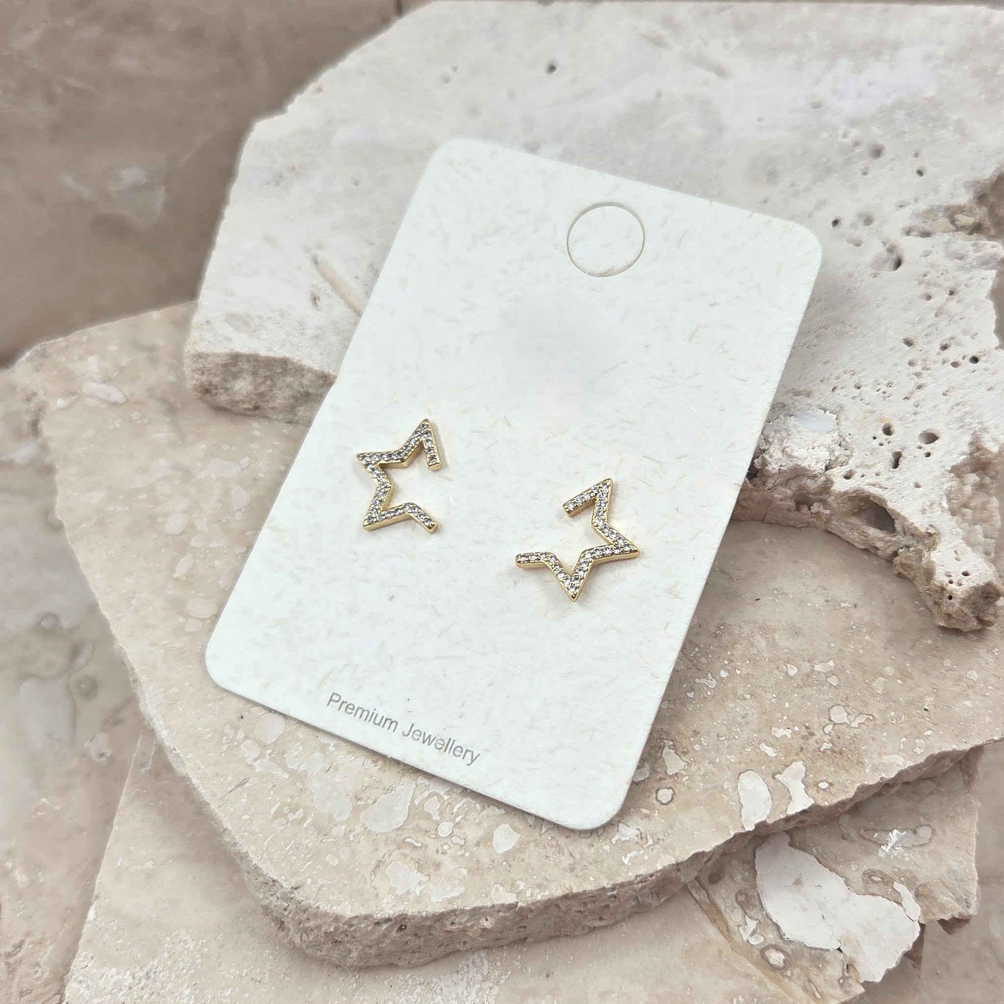Open Star Crystal Earrings