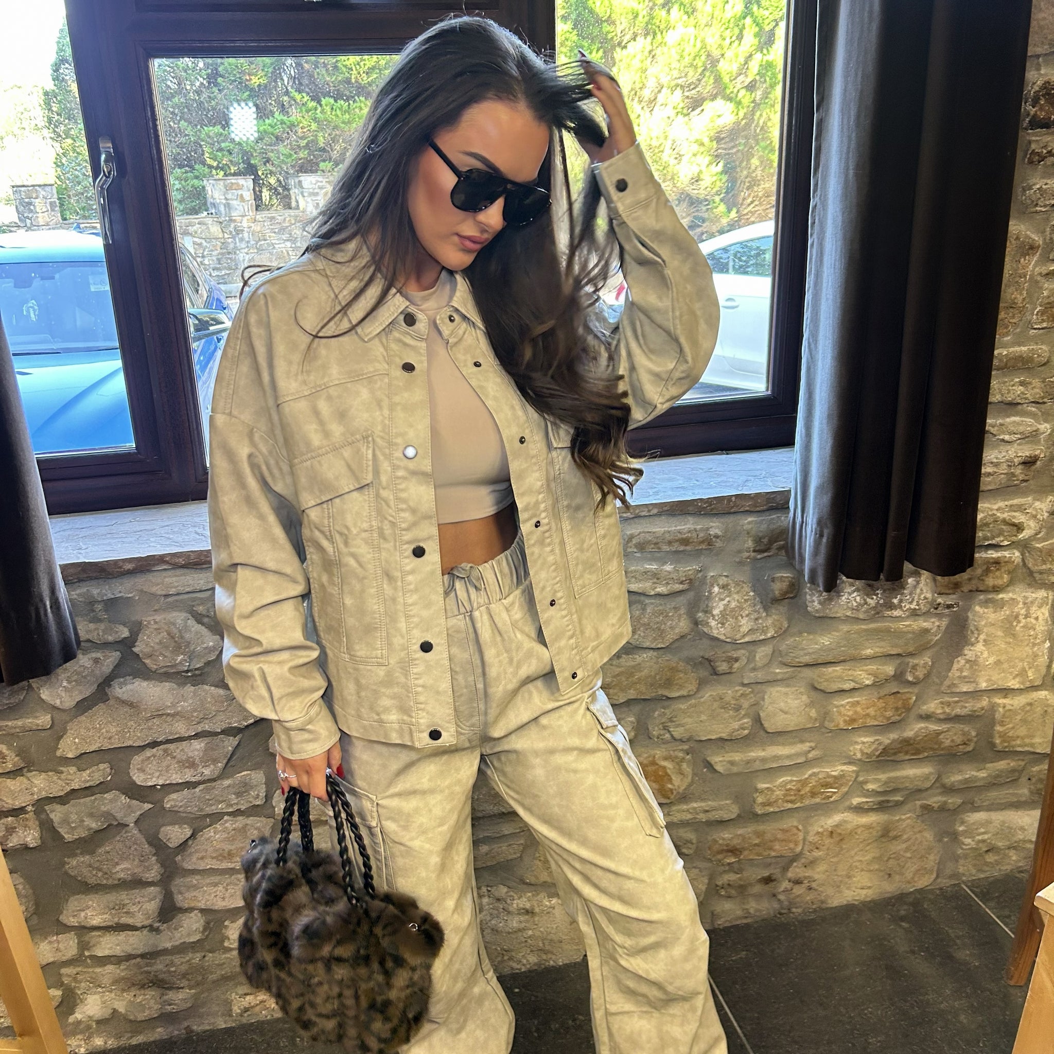 'Billie' - Acid Wash Pu Shirt