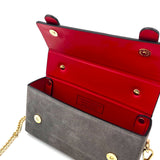 Suede Real Leather Mini Boxy Designer Inspired Clutch Bag