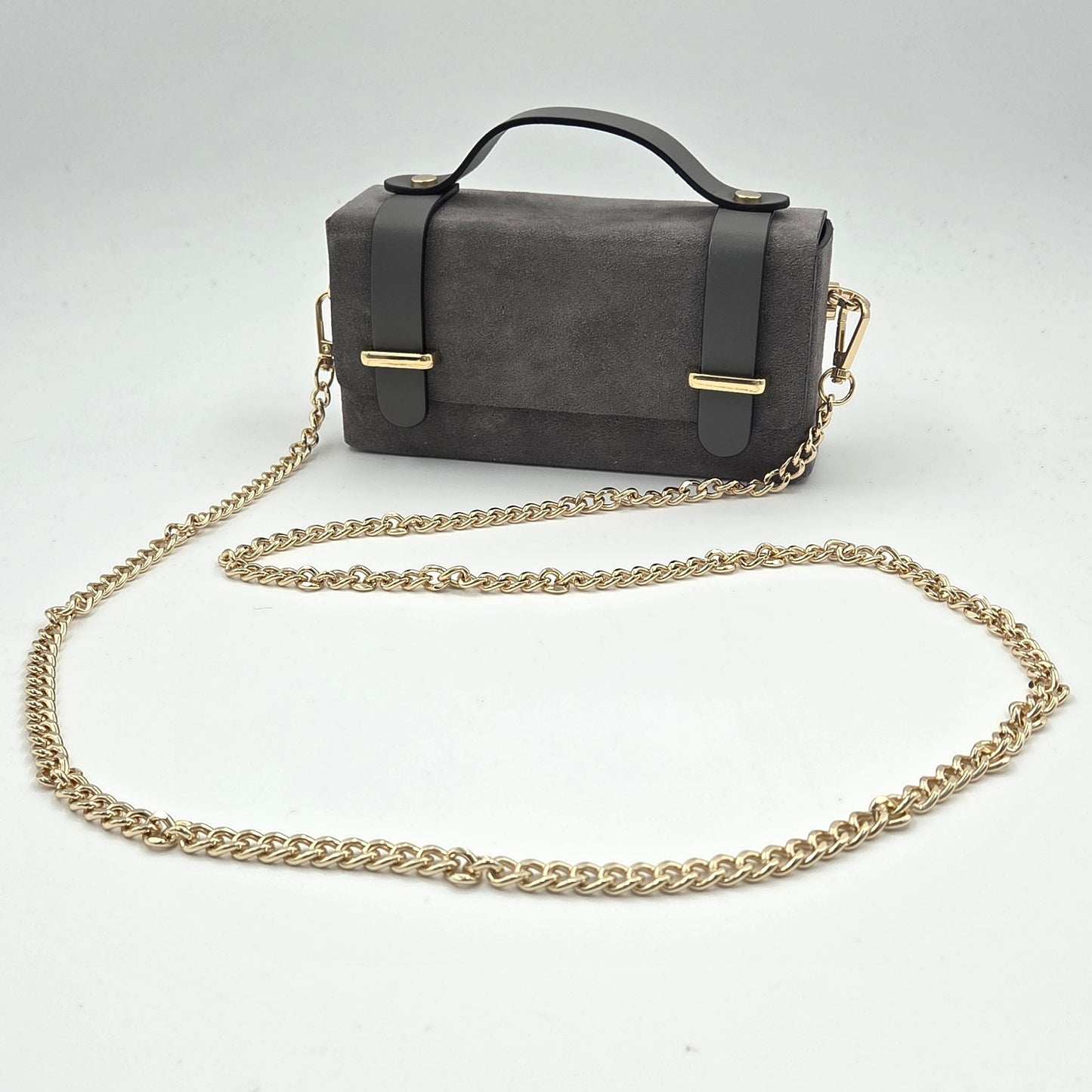 Suede Real Leather Mini Boxy Designer Inspired Clutch Bag