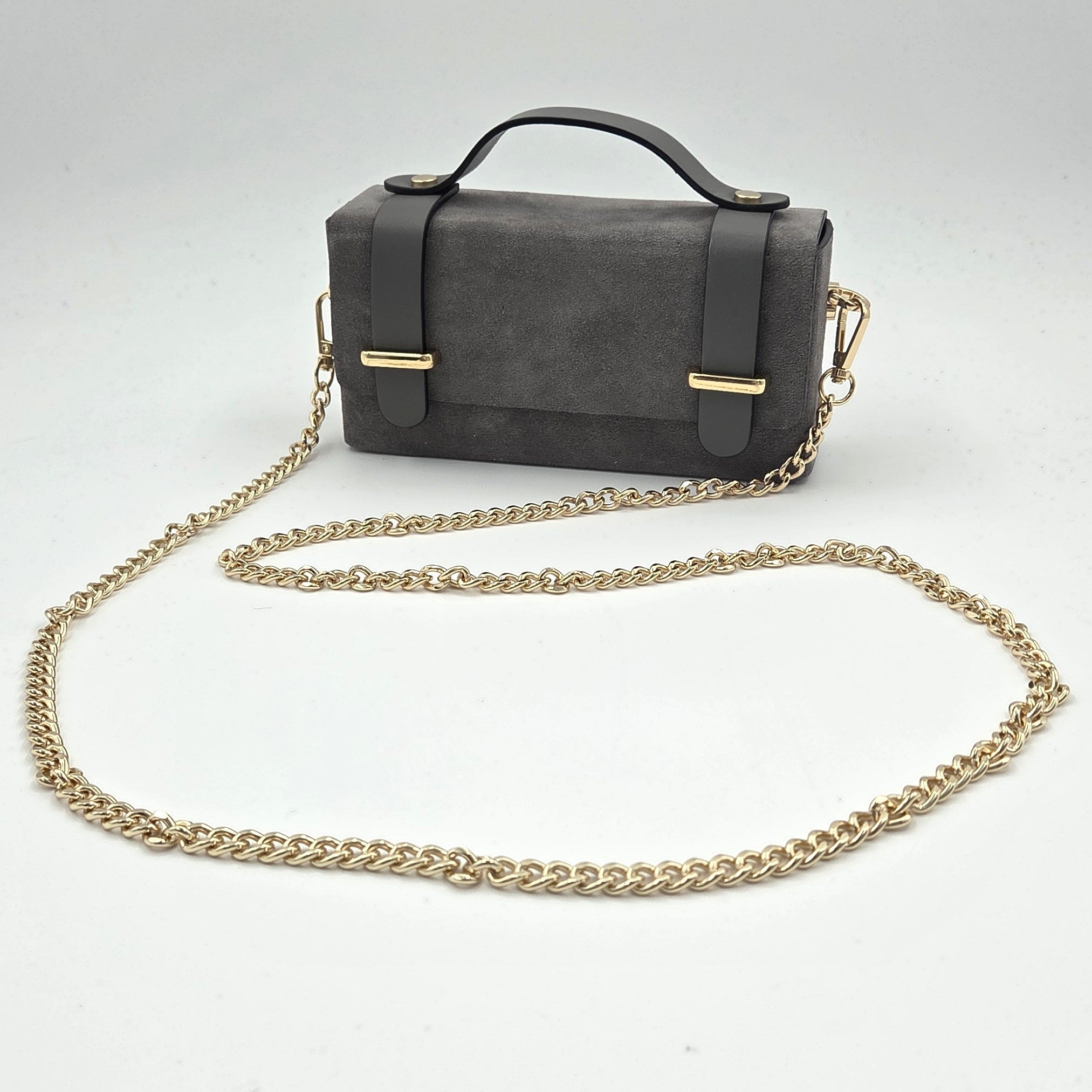 Suede Real Leather Mini Boxy Designer Inspired Clutch Bag