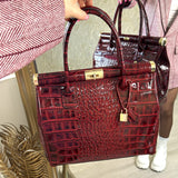 Designer Inspired Structured Real Leather Handbag