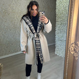 Long Jacket With Designer Inspired Check Lining