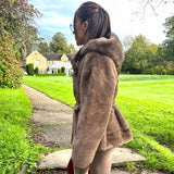 'Bianca' - Luxe Reversible Tie Waist Faux Fur Coat
