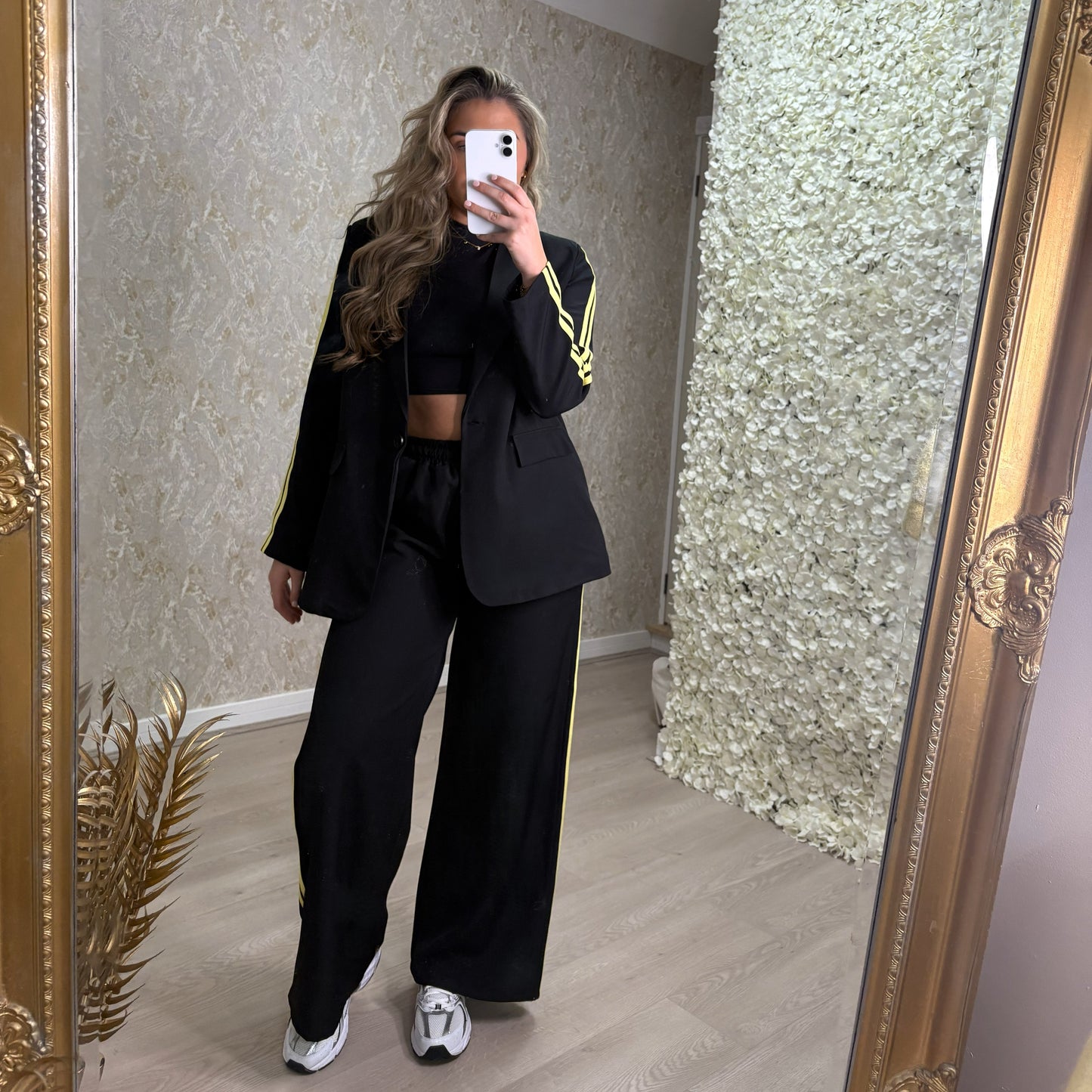 Oversized Blazer Co-Ord With Yellow Stripes