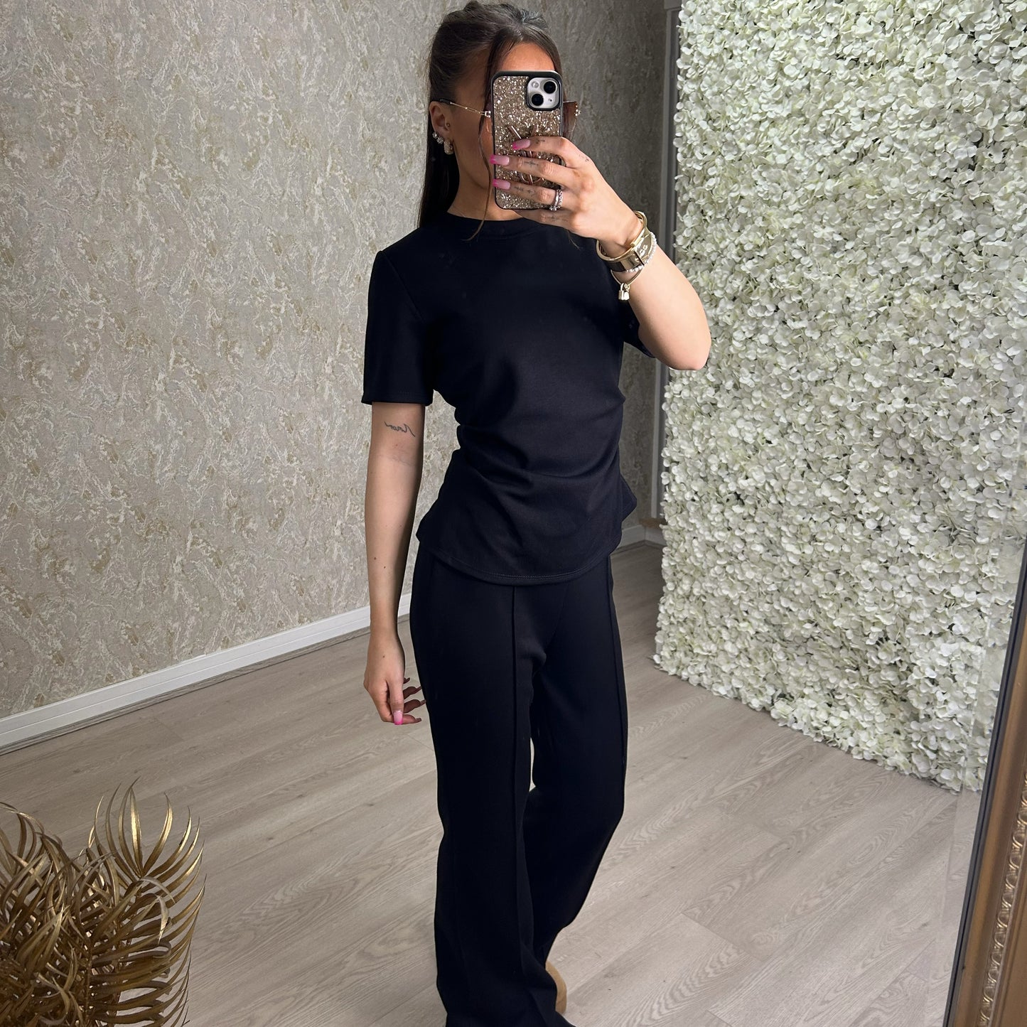 Super Soft Cinch Waist Top And Trouser Set