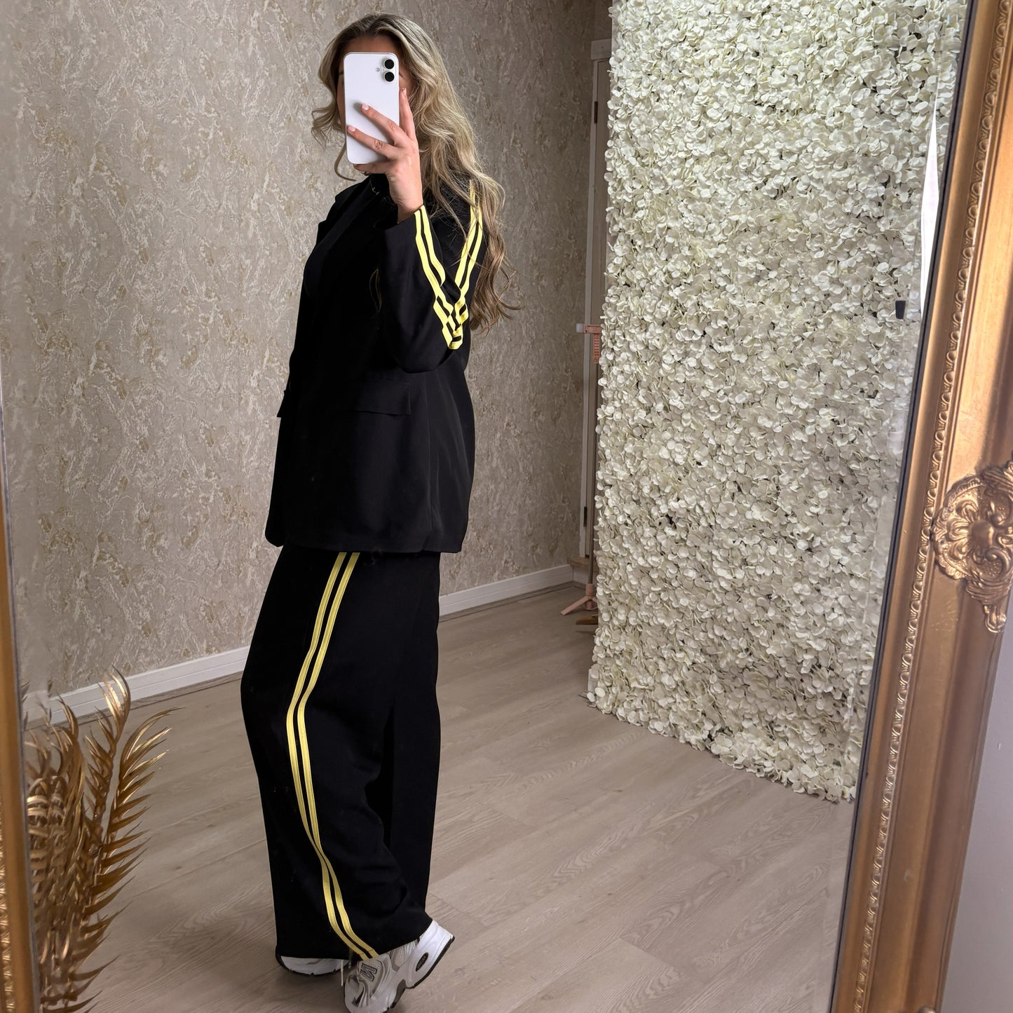 Oversized Blazer Co-Ord With Yellow Stripes