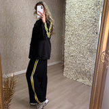 Oversized Blazer Co-Ord With Yellow Stripes