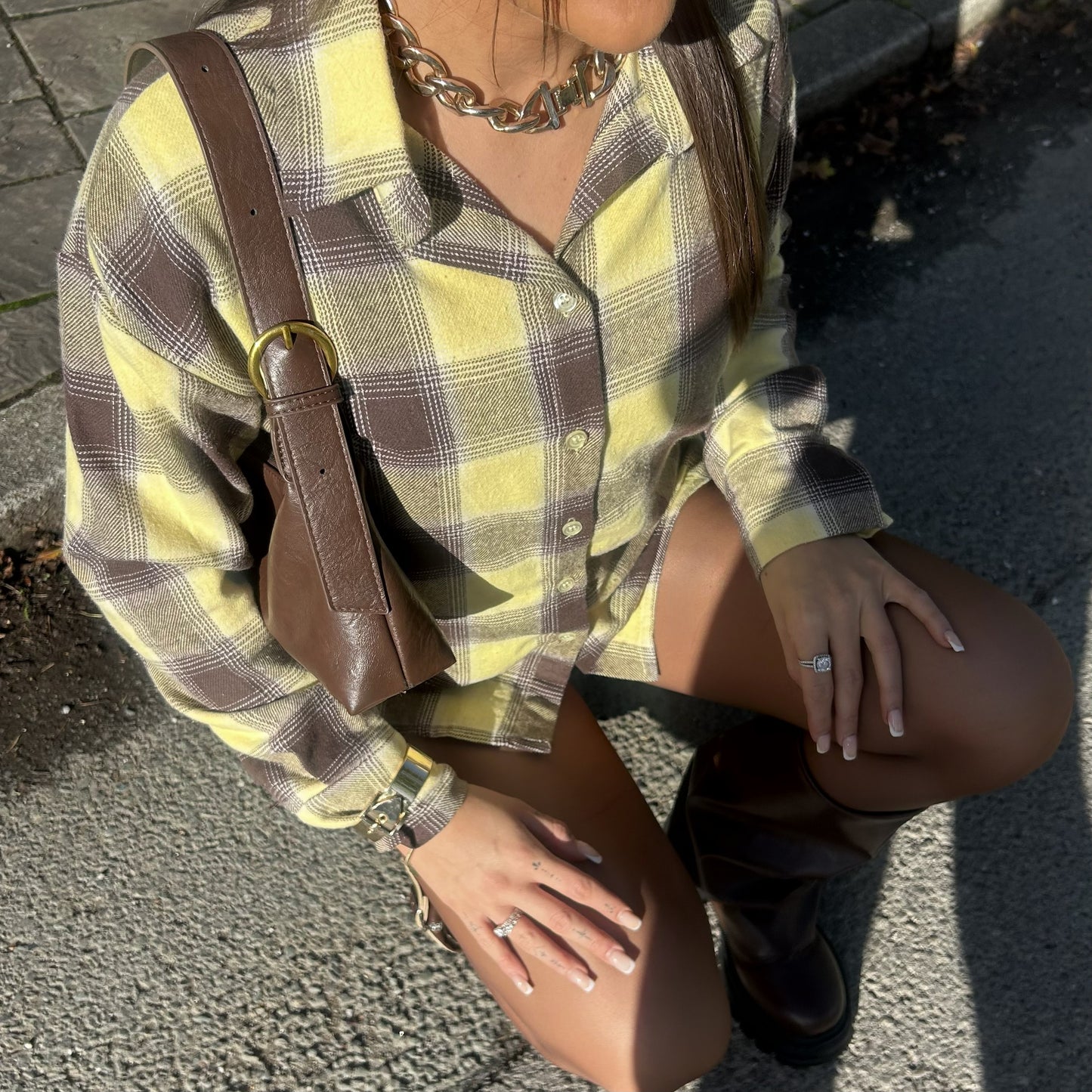 'Blair' - Tie-Back Check Shirt