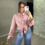 Plain Satin Look Shirt
