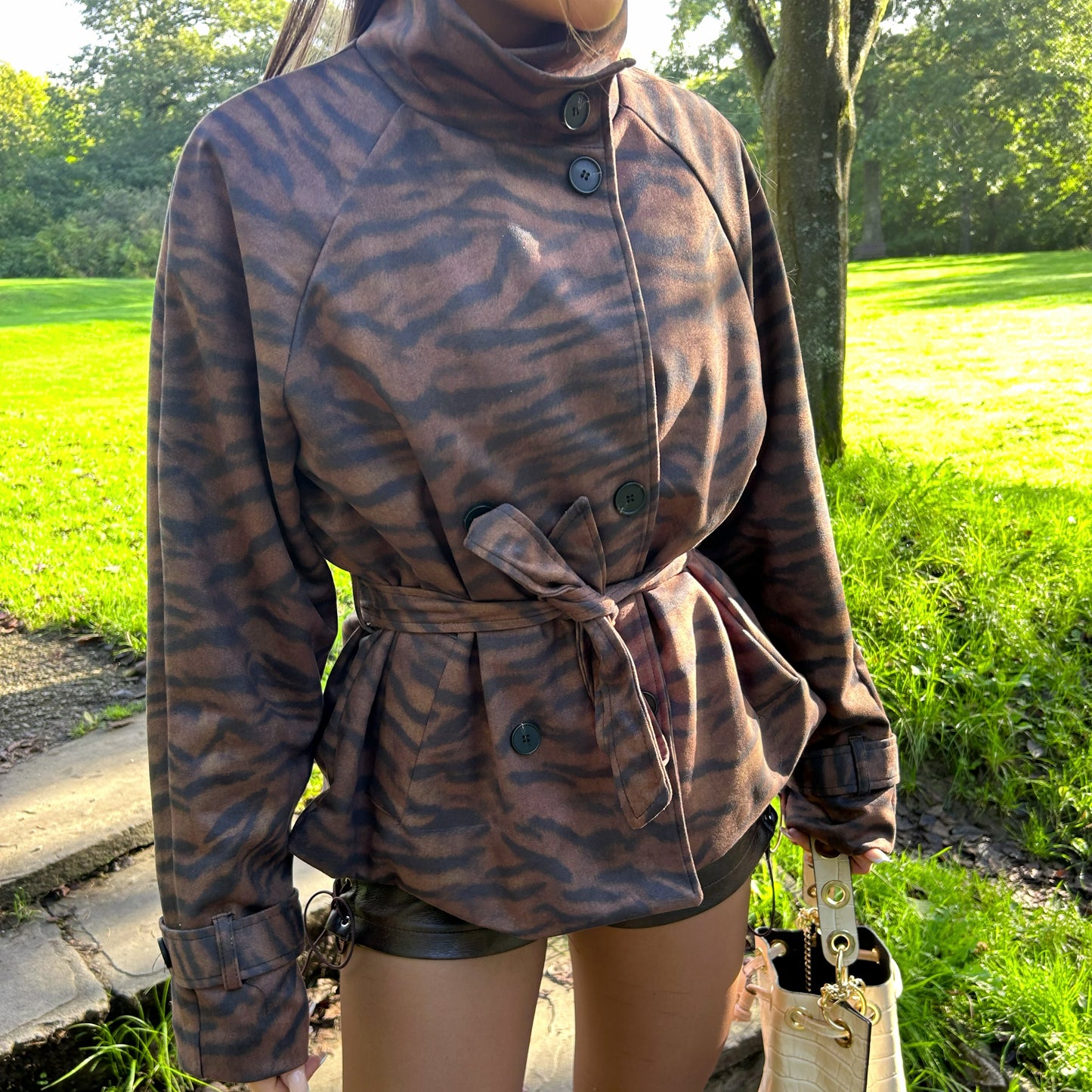 'Bonnie' - Tiger Belted Jacket