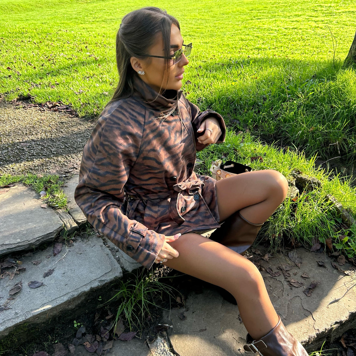 'Bonnie' - Tiger Belted Jacket