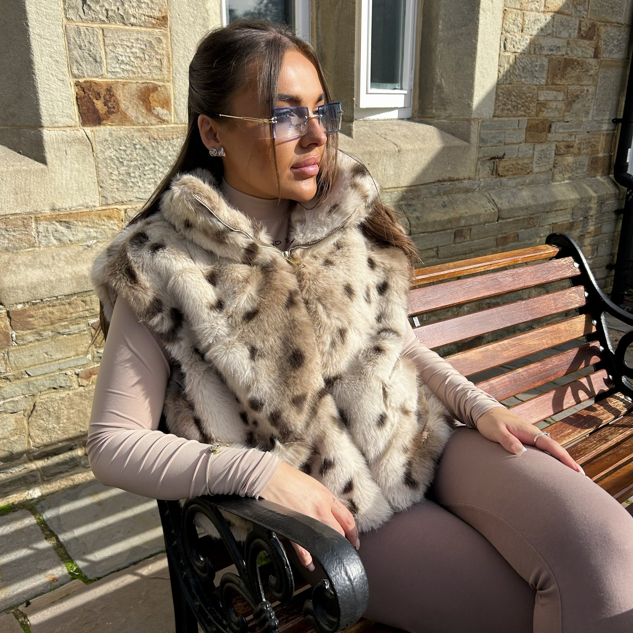 'Briony' - Luxe Faux Fur Leopard Gilet