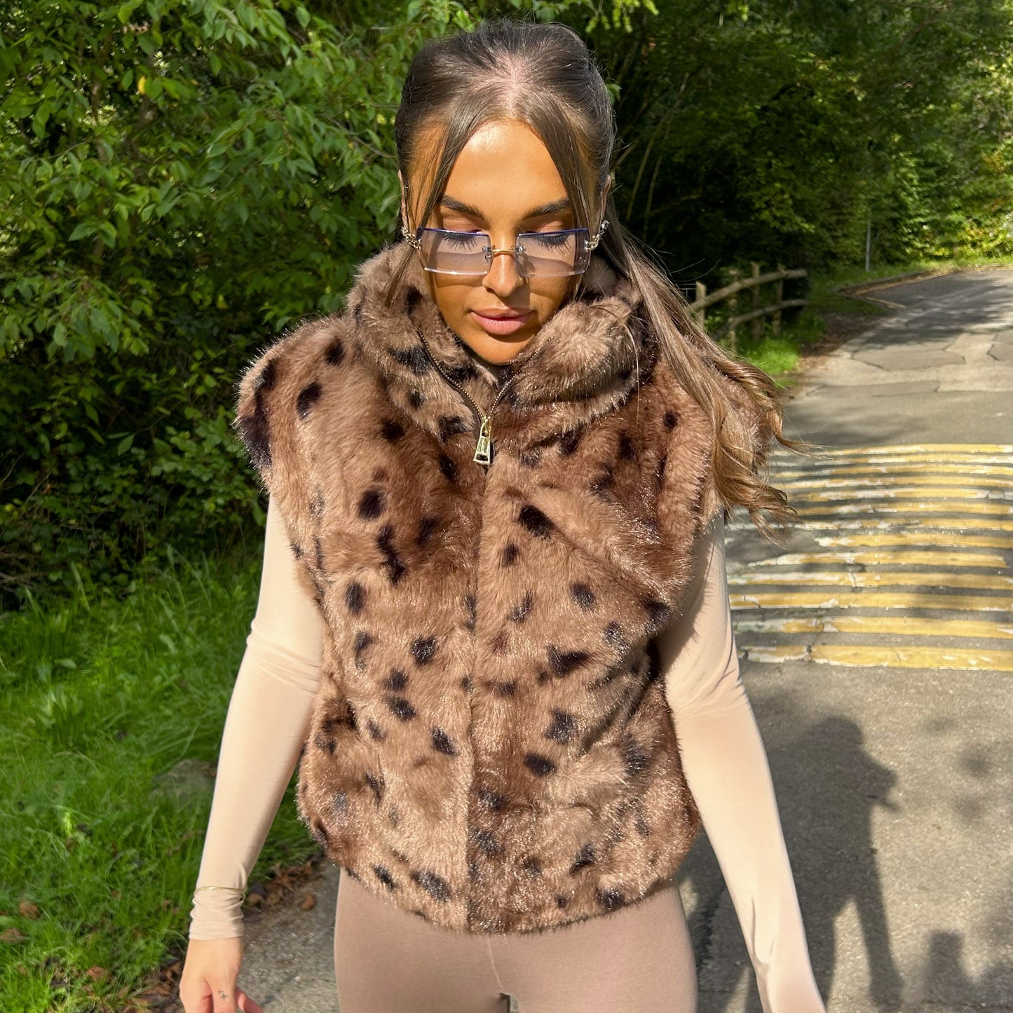 'Briony' - Luxe Faux Fur Leopard Gilet