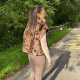 'Briony' - Luxe Faux Fur Leopard Gilet
