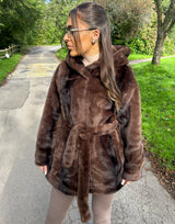 'Britney' - Luxe Faux Fur Belted Coat