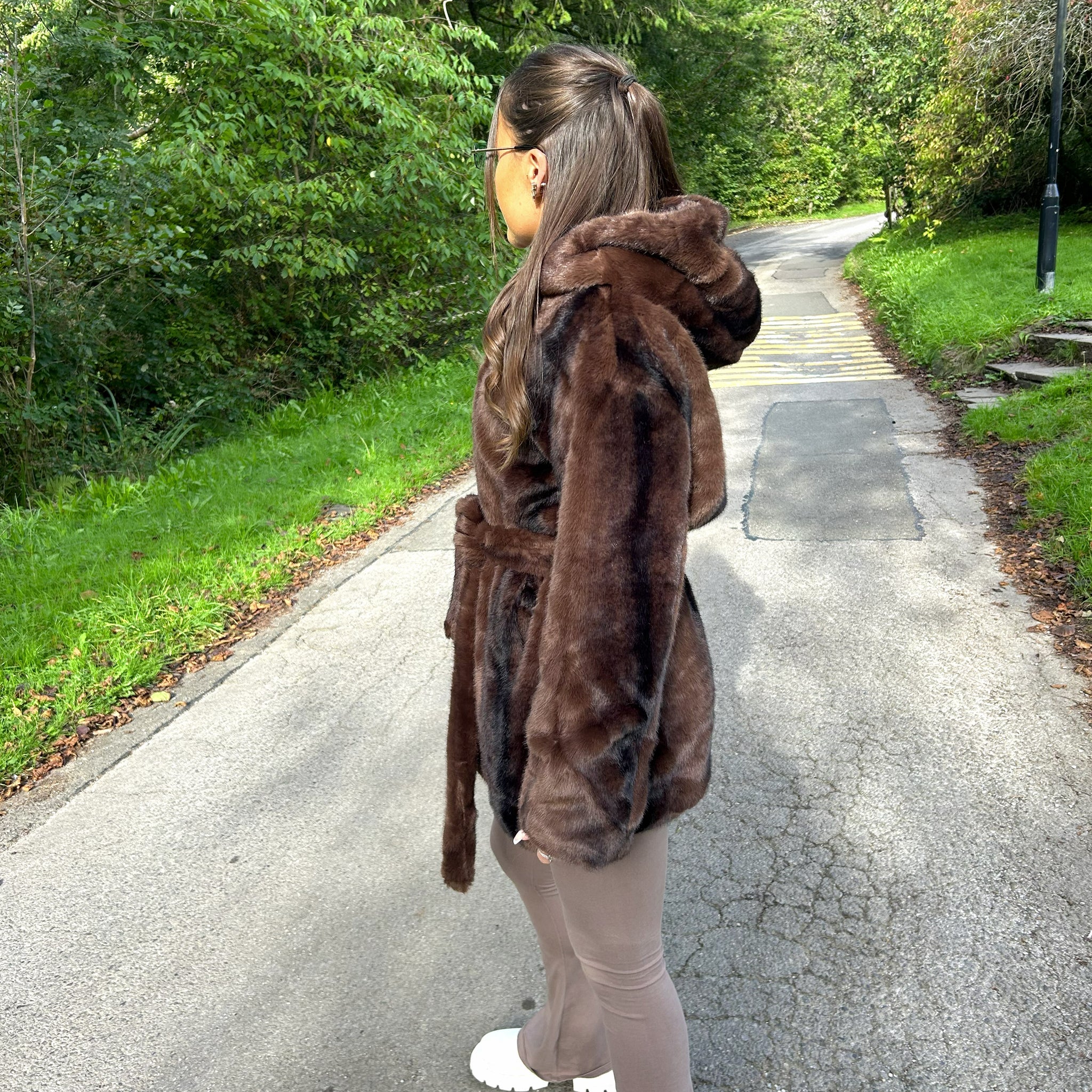 'Britney' - Luxe Faux Fur Belted Coat