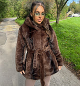 'Britney' - Luxe Faux Fur Belted Coat