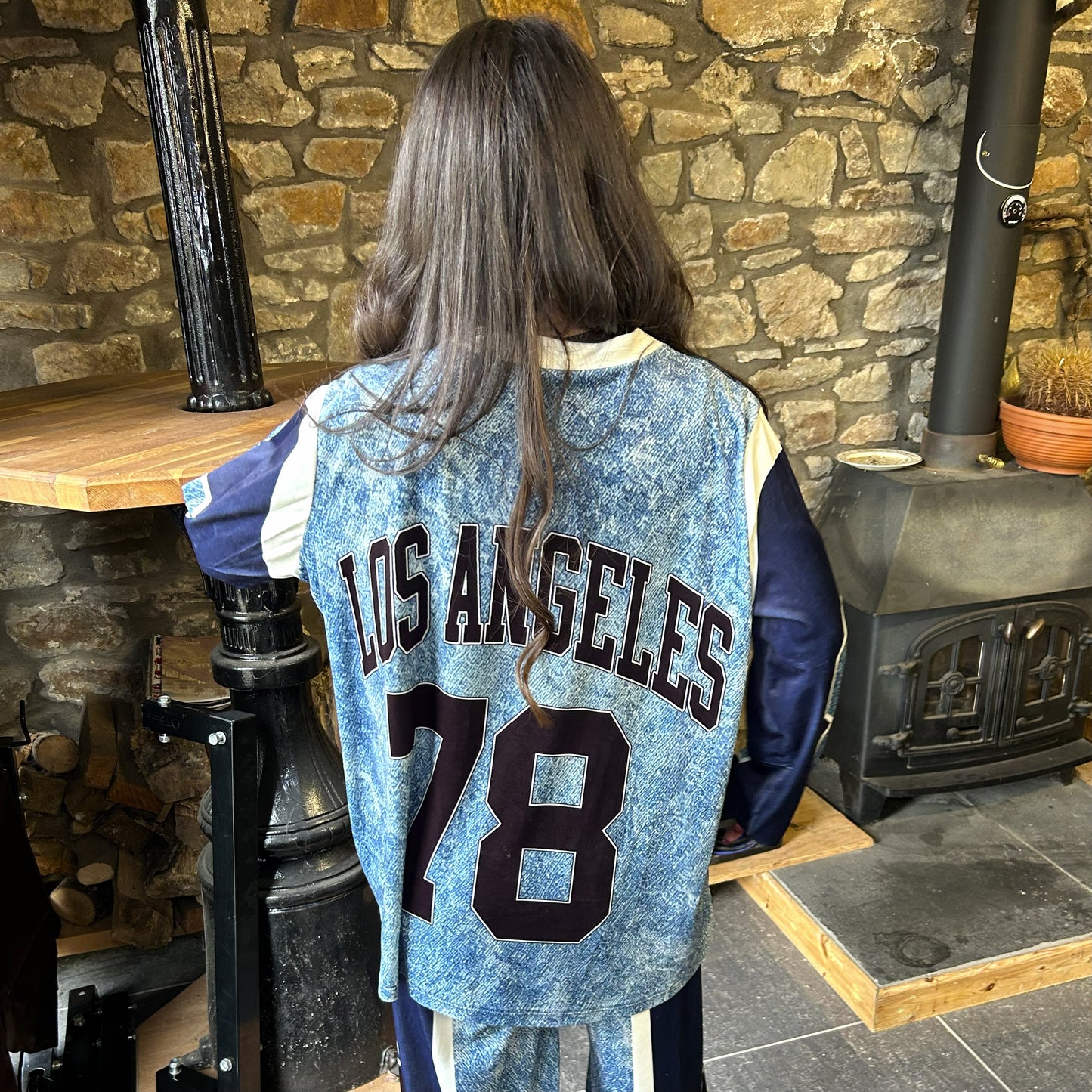 'Brooklyn'- Los Angeles Velvet Varsity Top