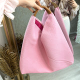 Beach Bag With Real Leather Handle