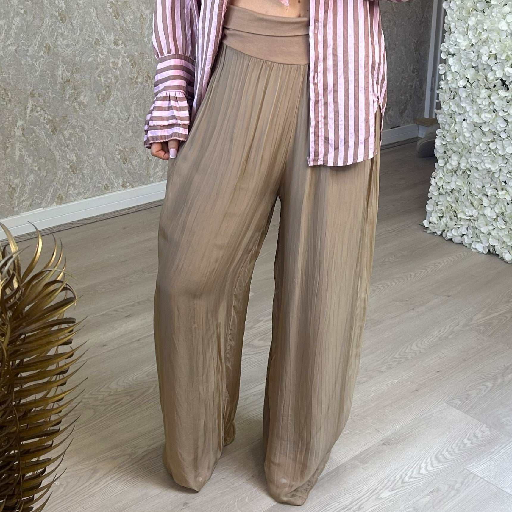 Silk Caramel Trousers