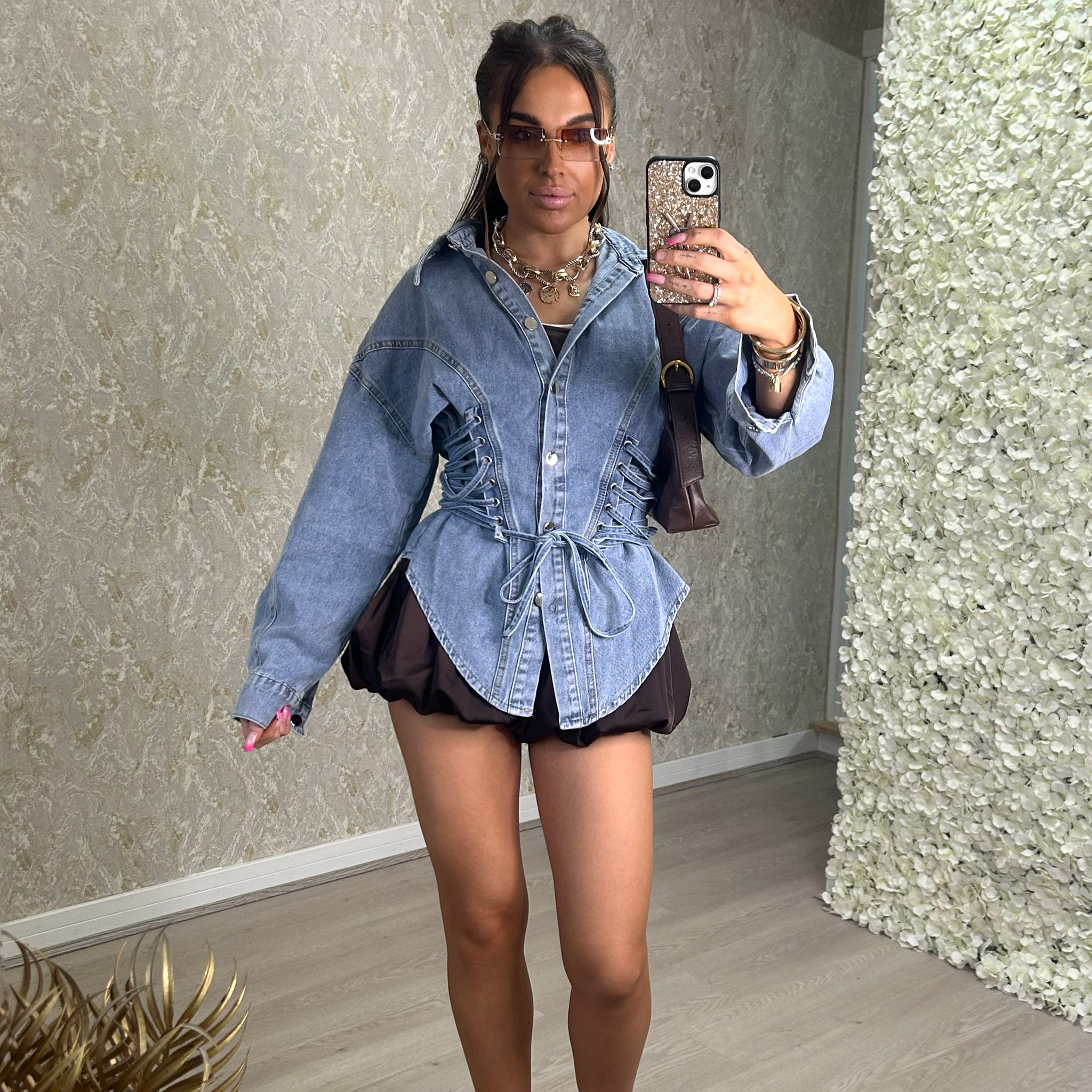 Denim Corset-Style Shirt