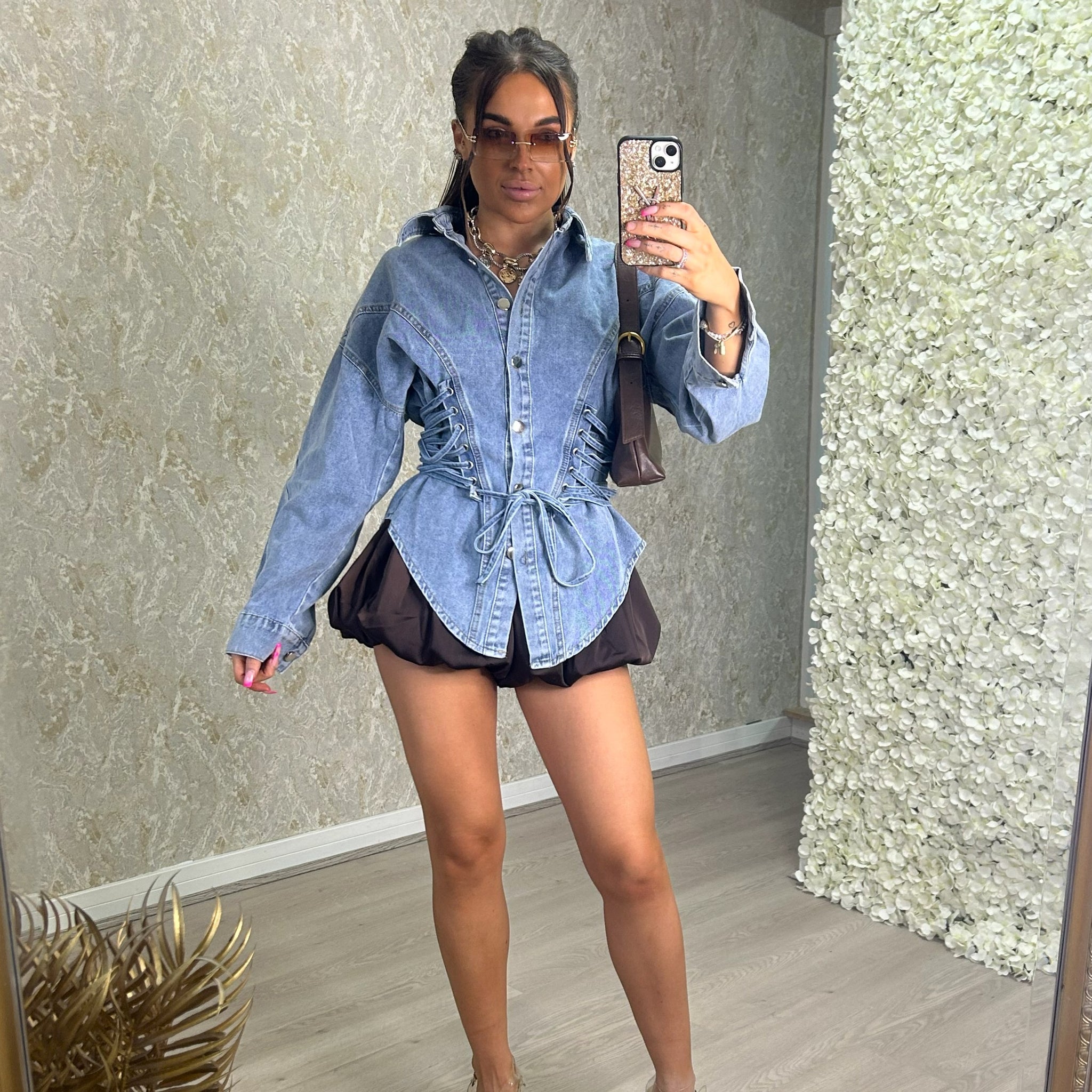 Denim Corset-Style Shirt