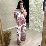 Paisley Print Co-Ord Set With Stretchy Belt