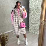 Luxury Shaded Faux Fur Long Gilet