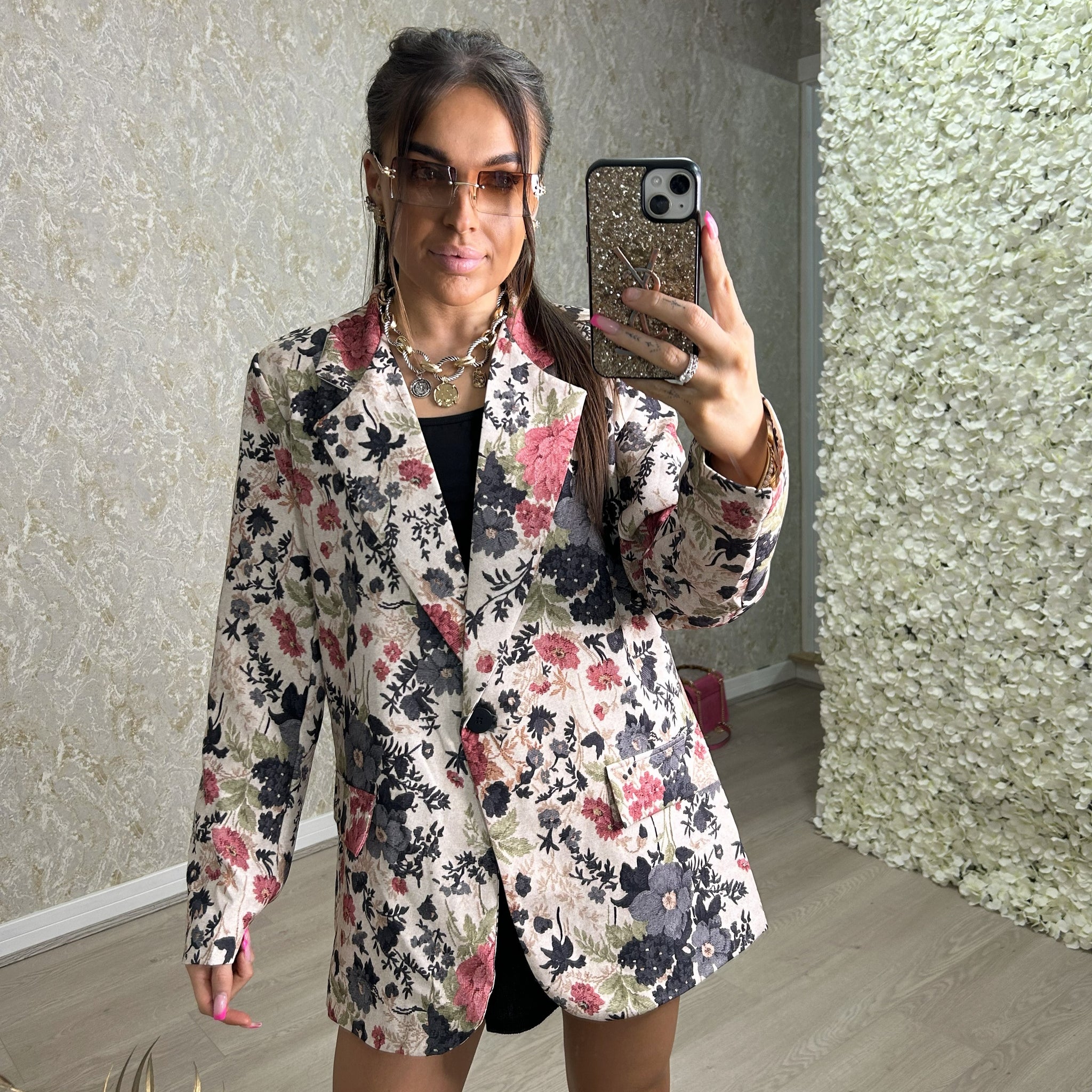 Flower Print Blazer