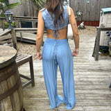 Ruffle Silk Trousers