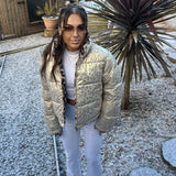Leopard Metallic Or Fur Two In One Reversable Coat