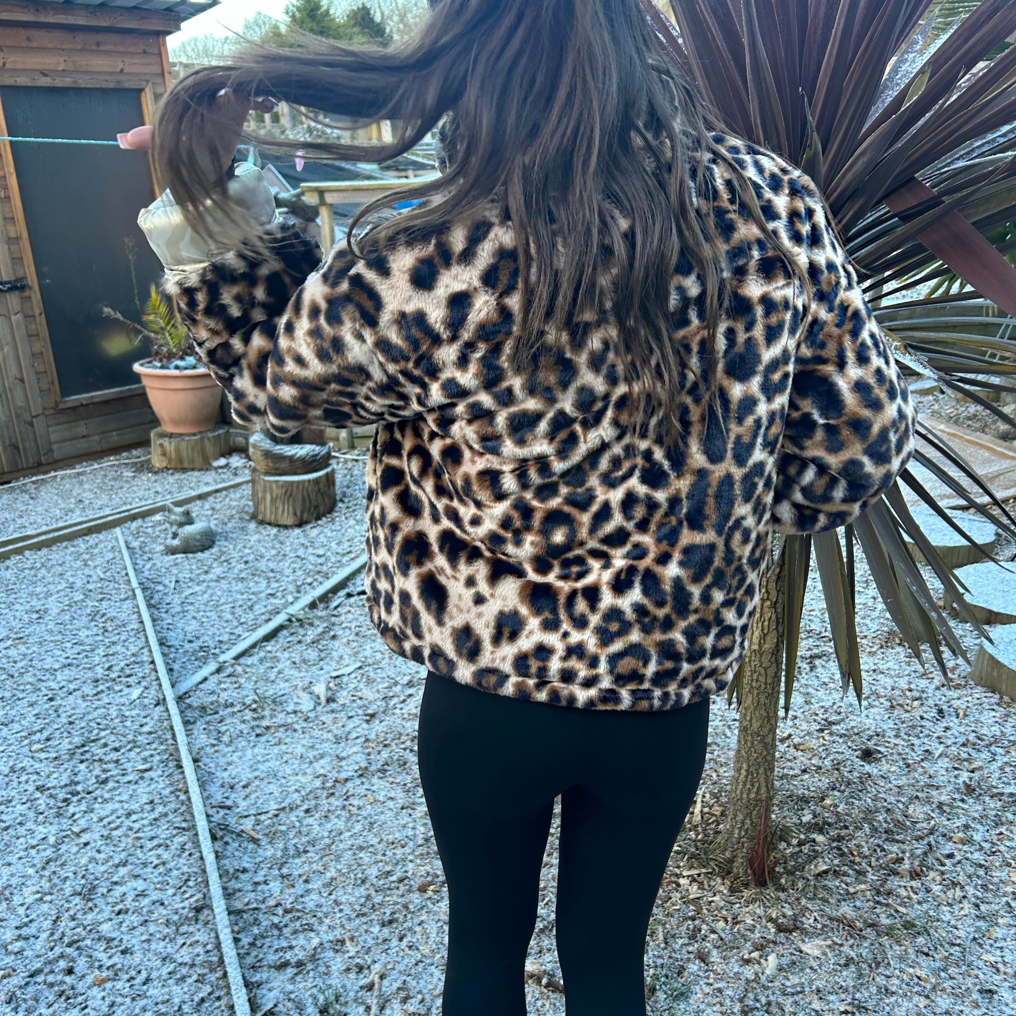 Leopard Metallic Or Fur Two In One Reversable Coat