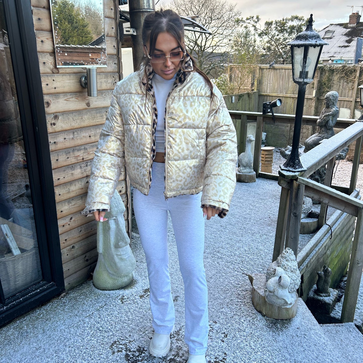 Leopard Metallic Or Fur Two In One Reversable Coat