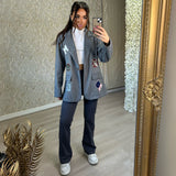 Varsity Blazer With Patch Work