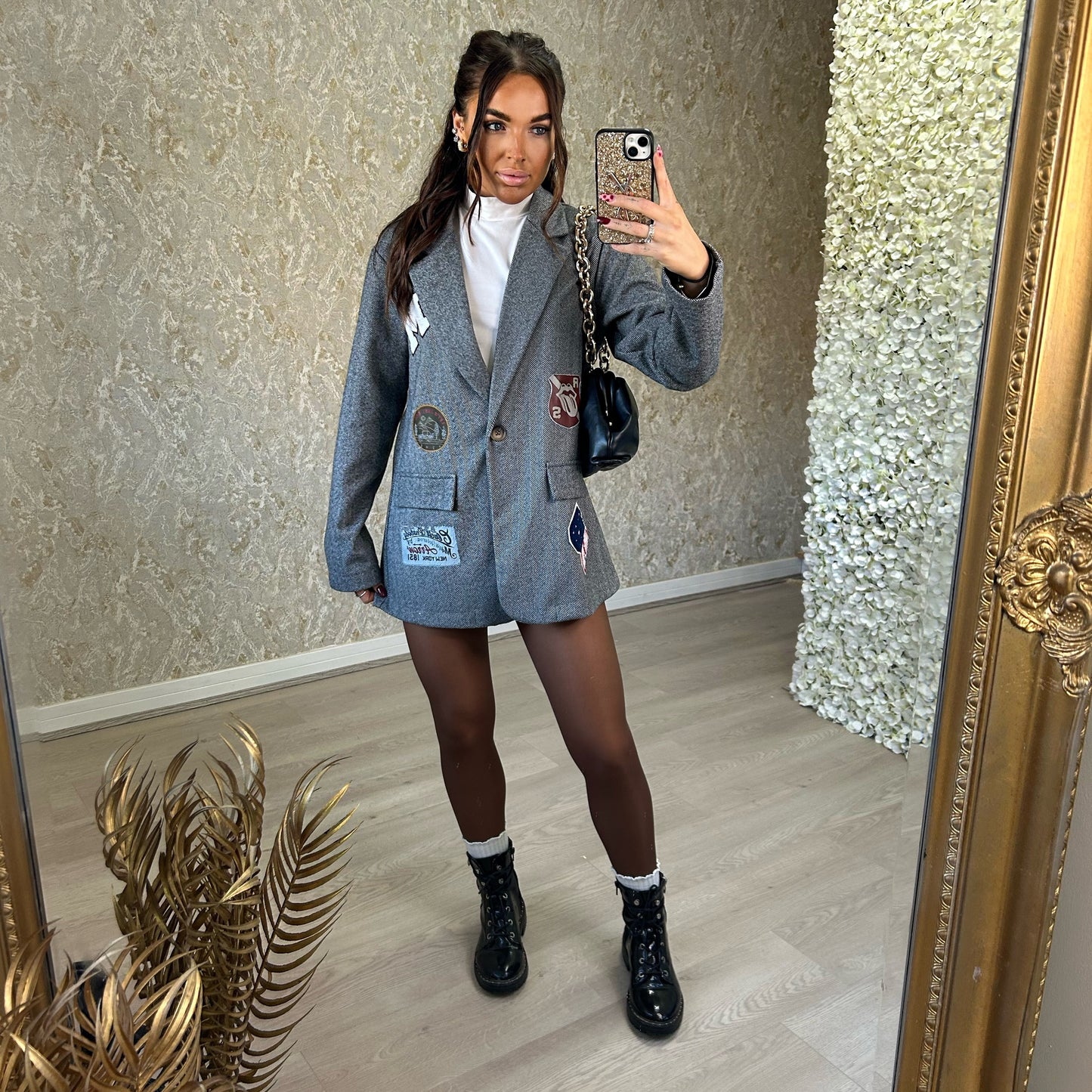 Varsity Blazer With Patch Work