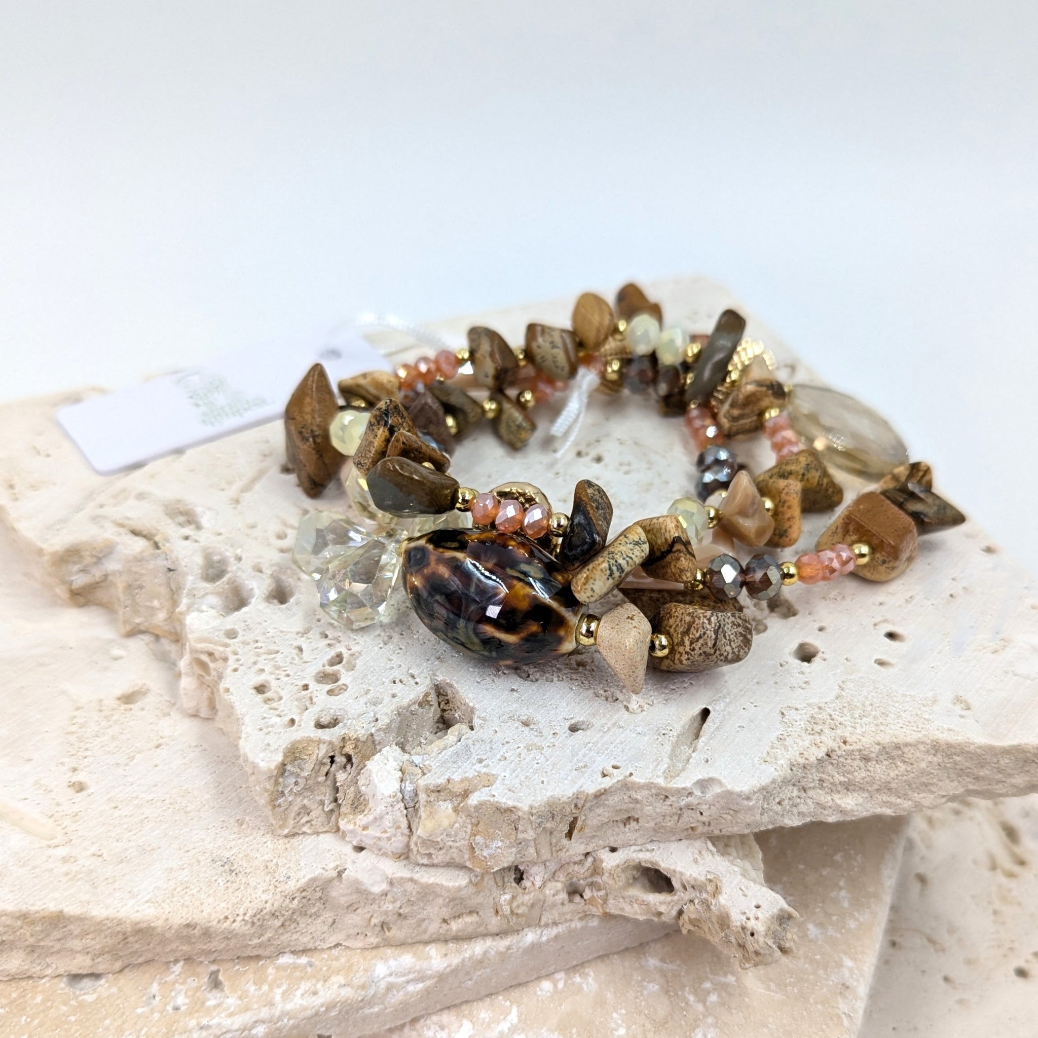 Tortoiseshell Luxury Beaded Bracelet