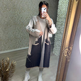 High Quality 3 Colour Tone Long Length Cardigan