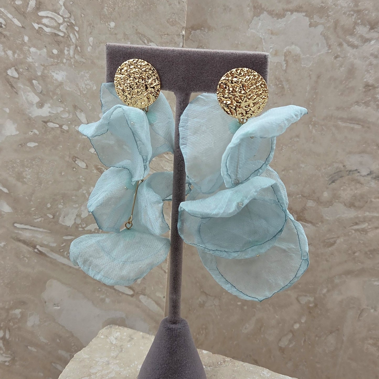 Light Weight Sheer Fabric Dangle Earrings