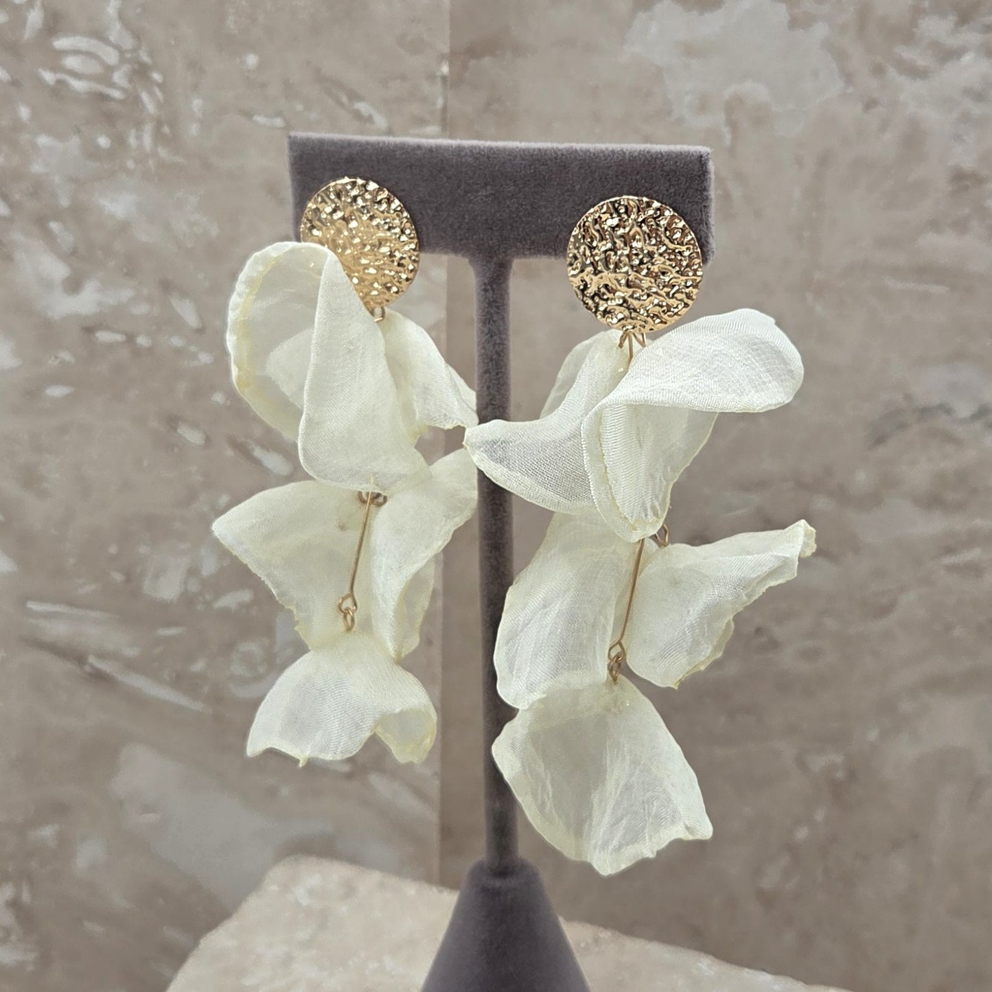 Light Weight Sheer Fabric Dangle Earrings