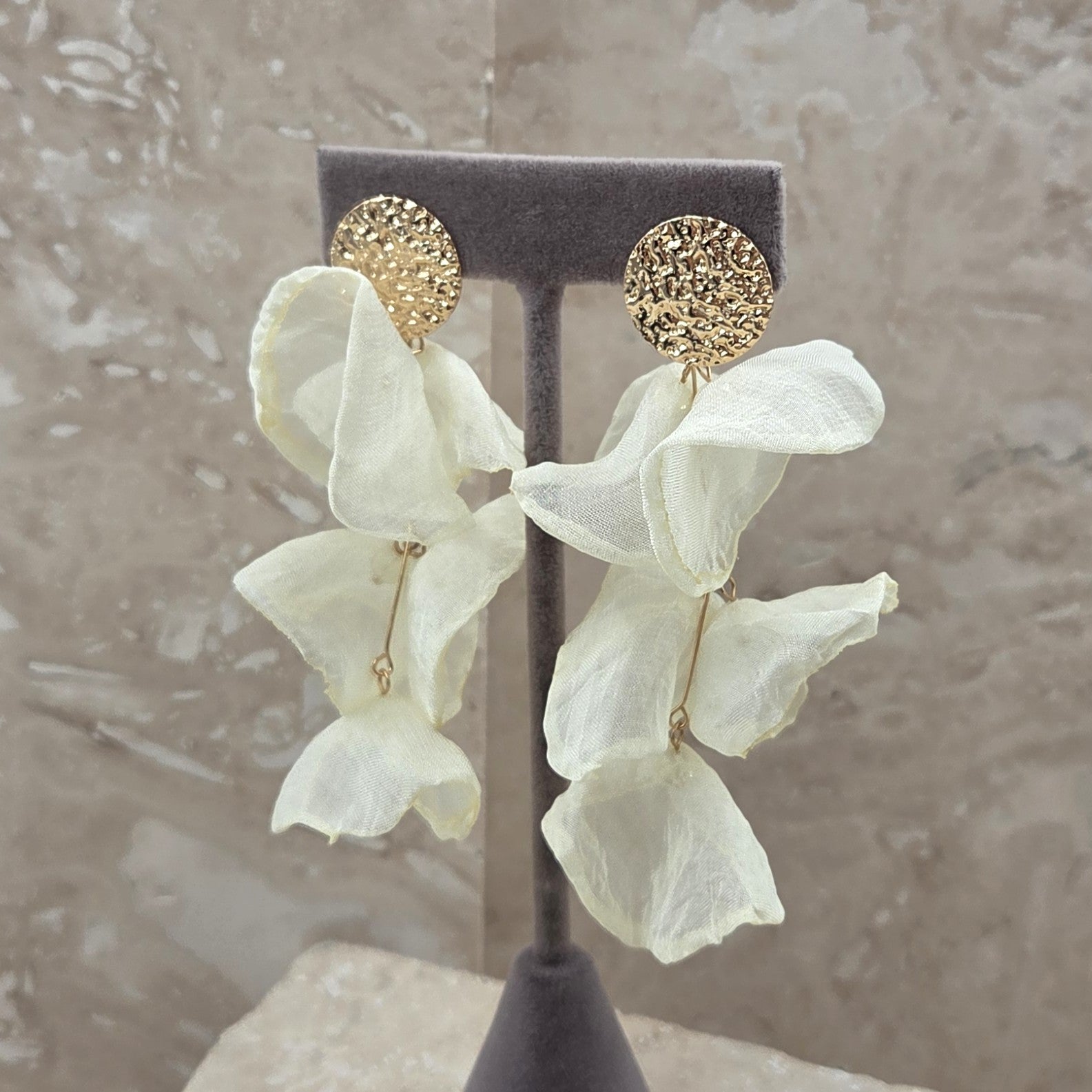 Light Weight Sheer Fabric Dangle Earrings
