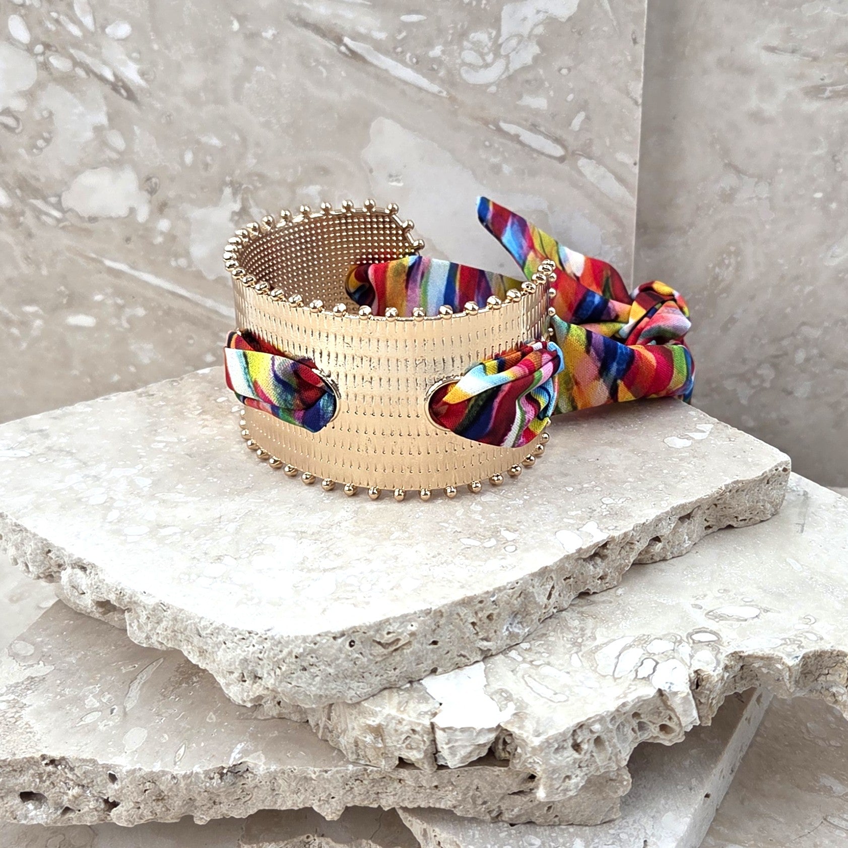 Larger Multi Silky Tie Bracelet