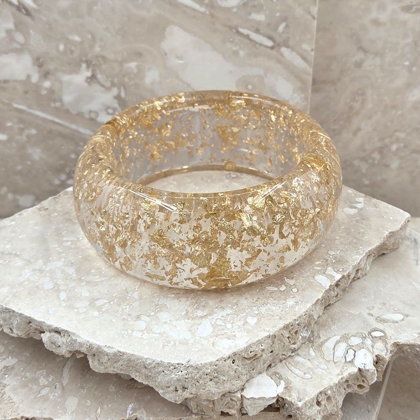 Golden Fleck Resin Bangle