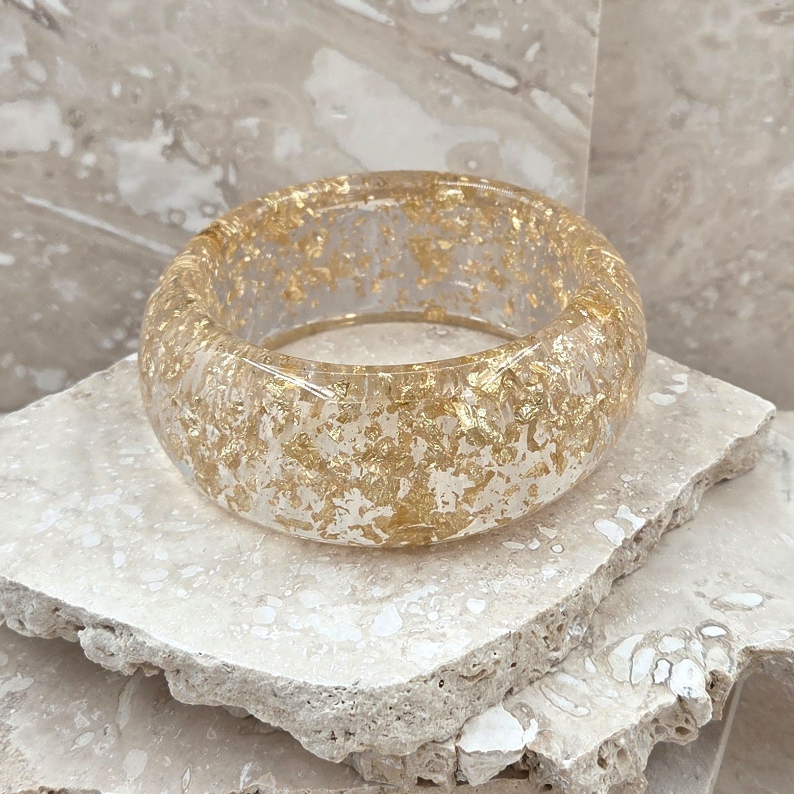 Golden Fleck Resin Bangle