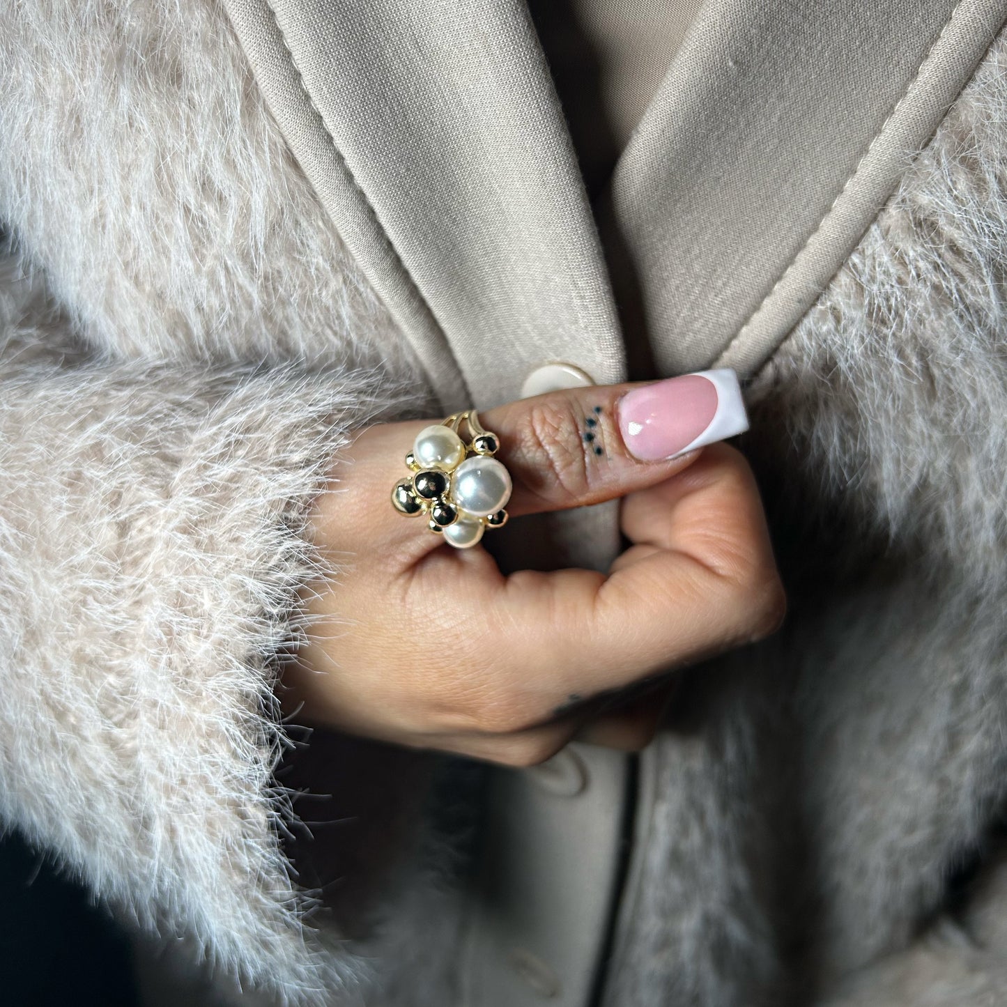 Pearl Cluster Ring