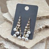Waterfall Crystal And Pearl Earrings