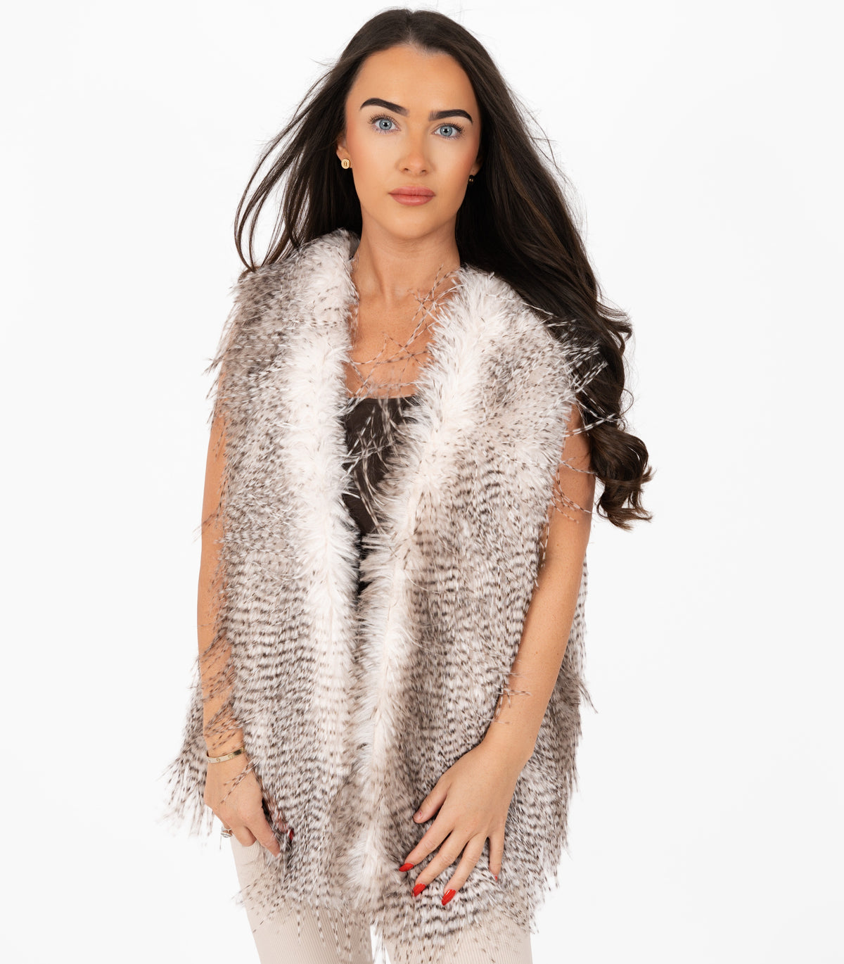 'Madison' - Ostrich Faux Fur Gilet