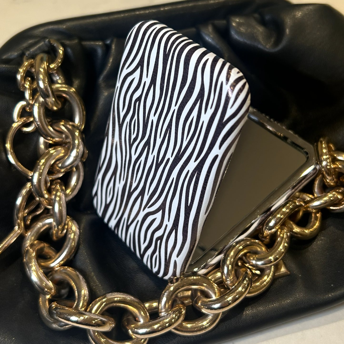 Zebra Print Compact Mirror