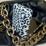 Grey Leopard Print Compact Mirror