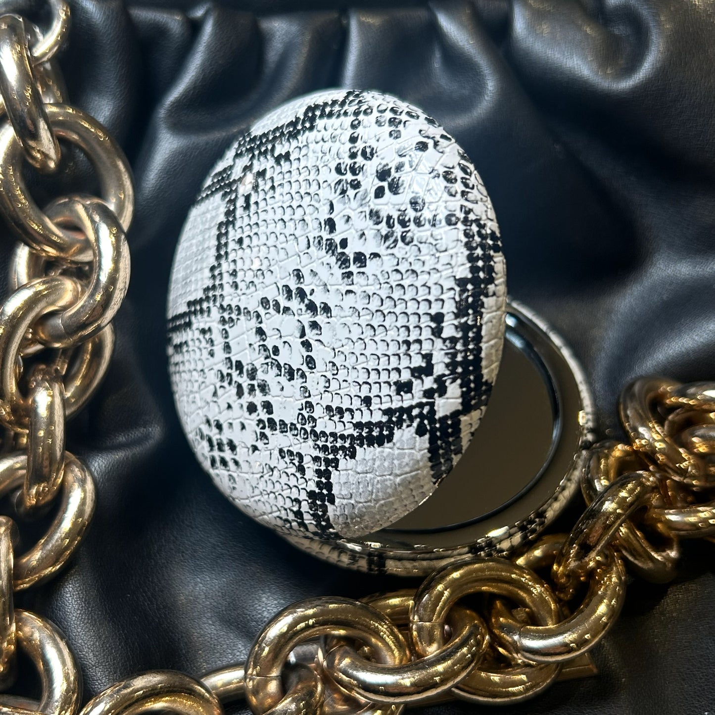 Snake Print Compact Mirror